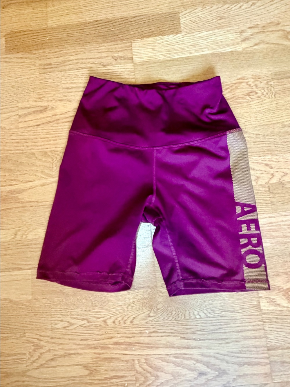 Aeropostale Girls' Magenta Bike Shorts with Gold Accent